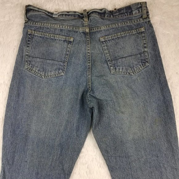 Vintage Abercrombie & Fitch Womens Jeans Flare Button Fly Blue Denim 12 - Picture 4 of 14